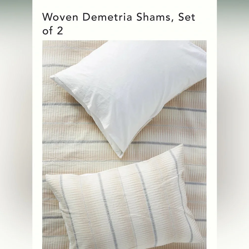 New Anthropologie Woven Demetria Shams Set of Two